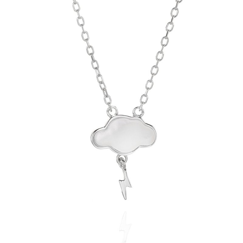 Dainty Lightning cloud Silver Necklaces for Women