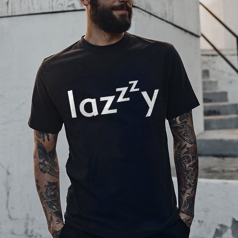 Lazzzy Printed Short Sleeve Casual T-shirt -  UPRANDY