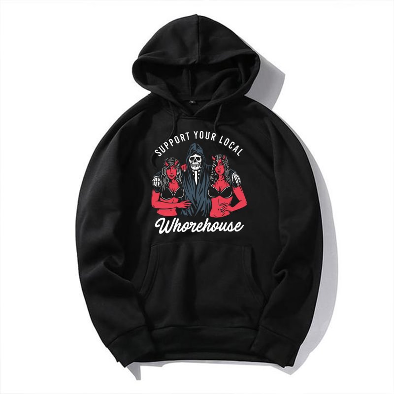 Cloeinc Support Your Local Whorehouse Printed Men's Hoodie