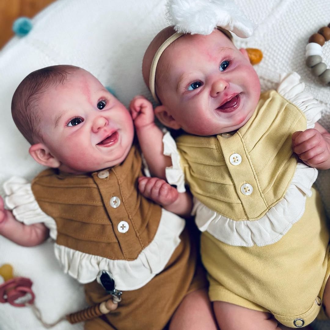 Lifelike 19 Inches Reborn Twins Toddler Sister Vayu & Neer