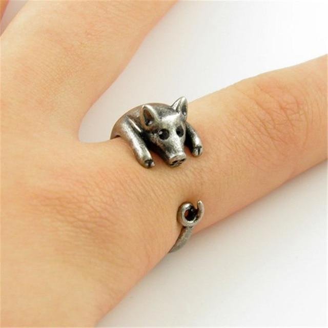 Adjustable Pig Mouse Dog Animal Series Rings-Mayoulove