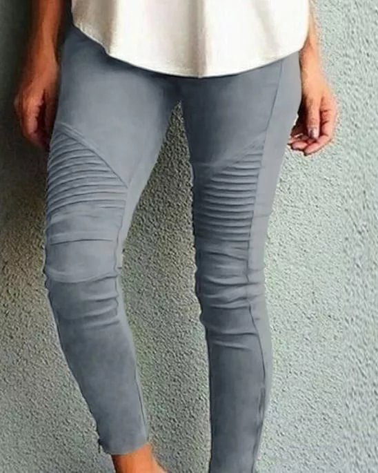 Casual Skinny High Waist Polyester Pants