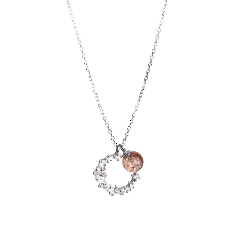 Moon Strawberry Crystal Necklace1