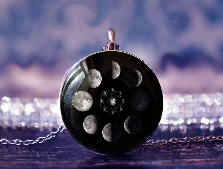 Moon Phases Crystal Necklace