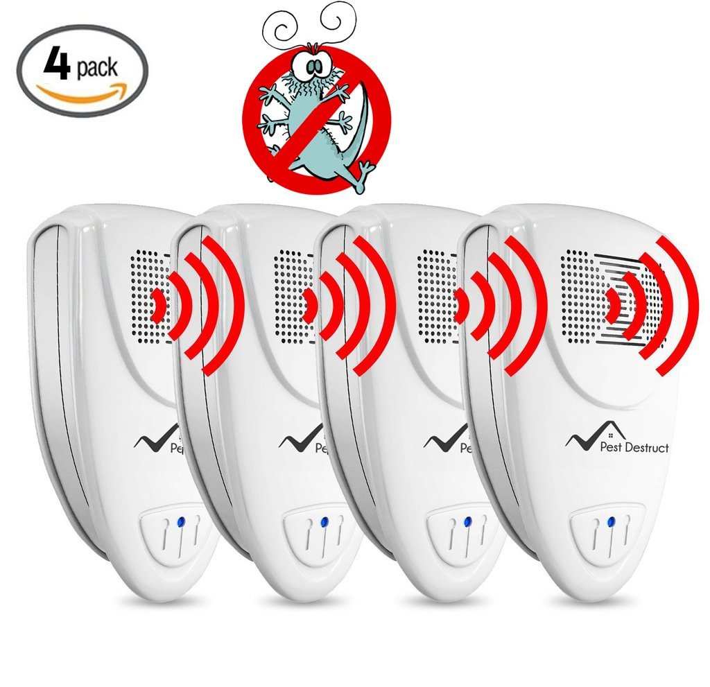 Ultrasonic Silverfish Repeller - PACK of 4 - 100% SAFE for Children and Pets - Get Rid Of Pests In 7 Days Or It's FREE - vzzhome