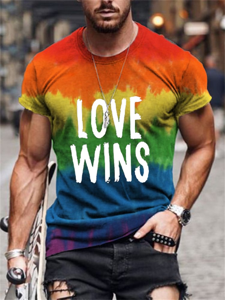 BrosWear Love Wins Rainbow Tie Dye T-shirt