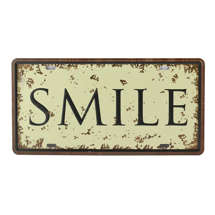 Smile - Vintage Tin Signs - 15x30cm