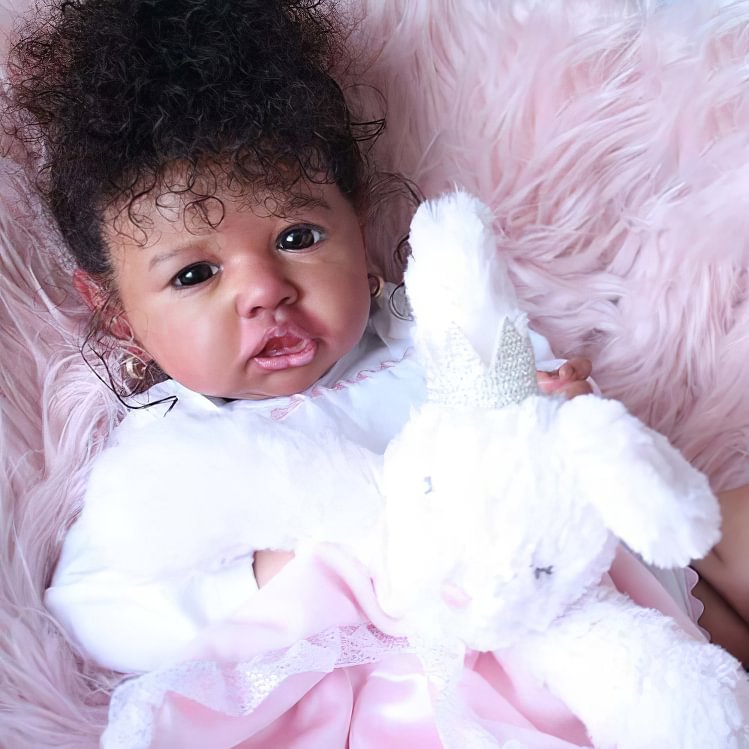 Lifelike Doll, African American Handcrafted Cute Full Body Silicone Reborn Baby Doll Girl 12'' Dante 2022 -Creativegiftss® - [product_tag]