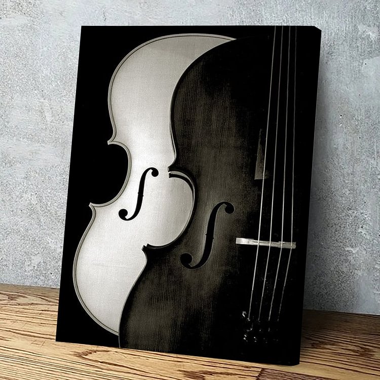 Black & White Cello Canvas Wall Art