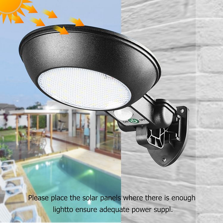 LED Solar Rotatable Wall Light Outdoor Waterproof Garden Induction Lamp (A)