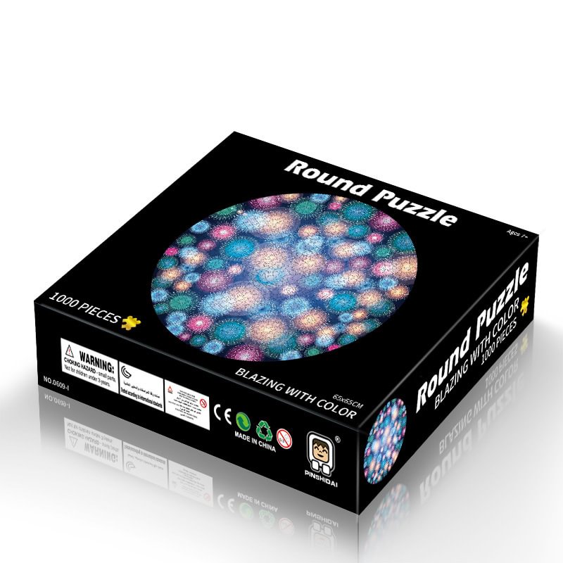 Fireworks Blooming 1000 Piece 3d Visual Round Puzzles For Adults And Children - vzzhome