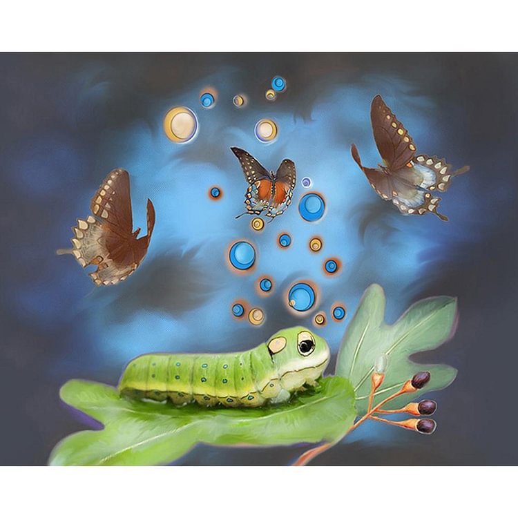 Cartoon Butterflies - Full Round Drill Diamond Painting - 40x30cm(Canvas)