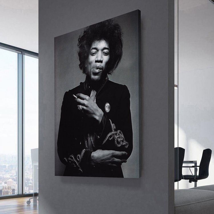 Jimi Hendrix Smoking Canvas Wall Art