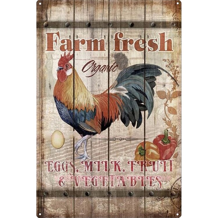 Farm Fresh - Vintage Tin Signs/Wooden Signs - 20x30cm & 30x40cm