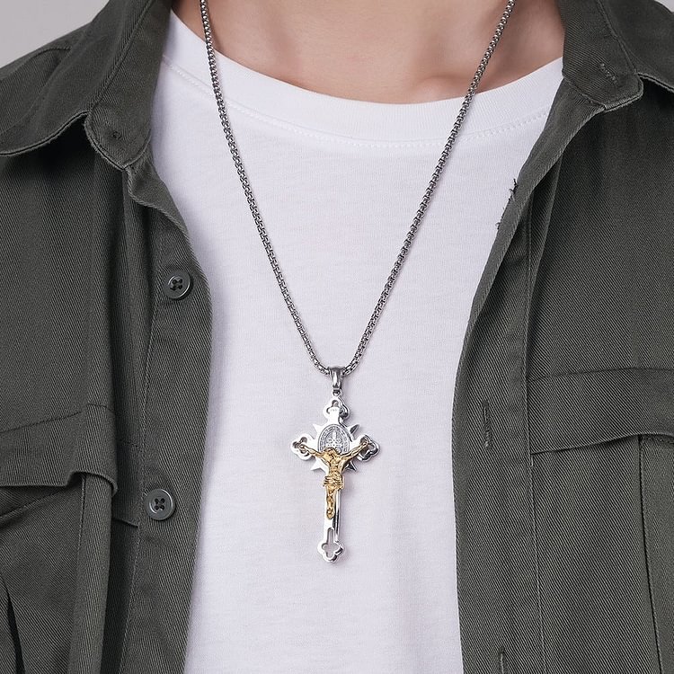 St. Benedict Exorcism Cross Necklace - tree - Codlins