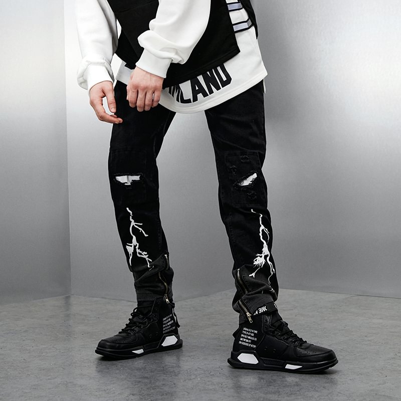 Lightning Denim Beam Pants Overalls Casual Trousers / Techwear Club / Techwear