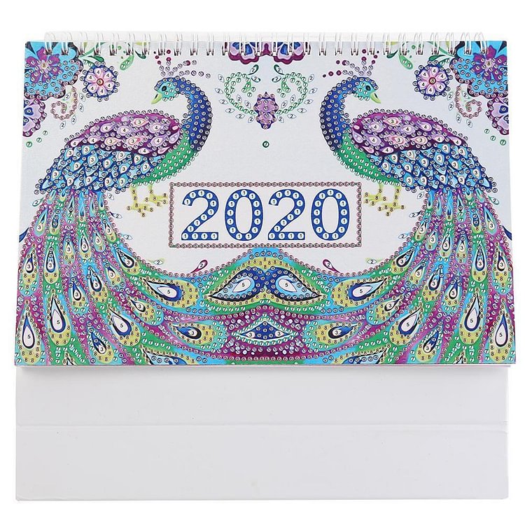 Peafowl Special Shape 2020 Calendrier mini desk du Nouvel An