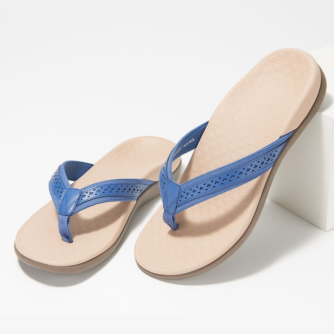 Women's Chic Leather Thong Sandals - vzzhome