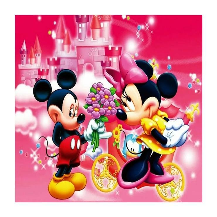 Full Round Diamond Painting Mickey Mouse and and Minne Mouse (30*30cm)