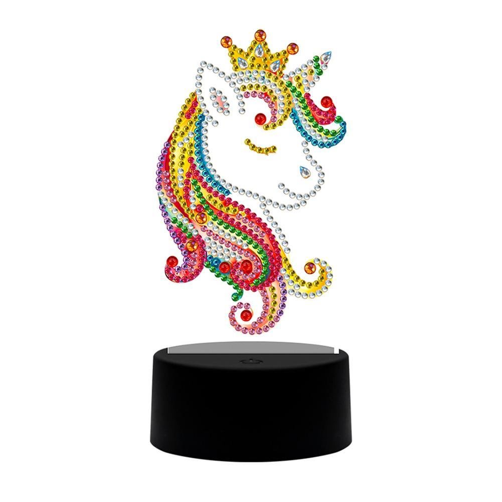 DIY Diamond Painting LED Light Crown Horse Embroidery Night Lamp Needlework