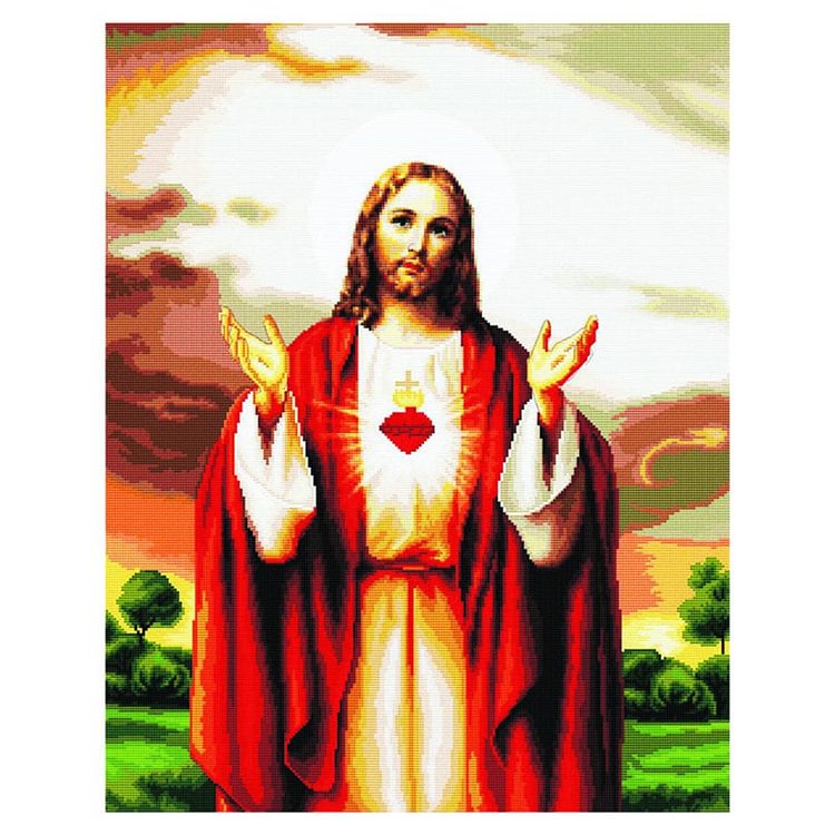 I Love Jesus - 14CT Stamped Cross Stitch - 51*62cm