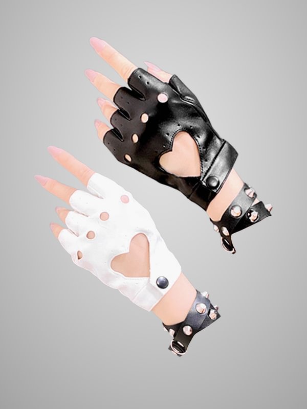 Dark Hollow Leather Half Finger Gloves