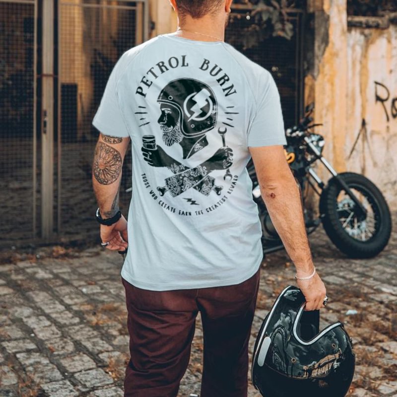 UPRANDY Petrol Burn Helmet Printed Men's T-shirt -  UPRANDY