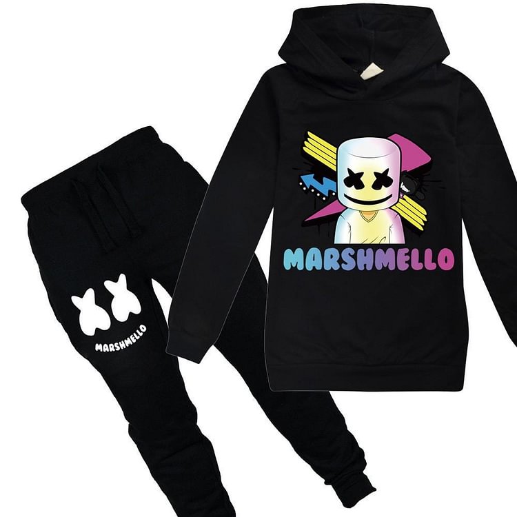Mayoulove Arrows Dj Marshmello Girls Boys Cotton Hoodie N Sweatpants Child Suit-Mayoulove