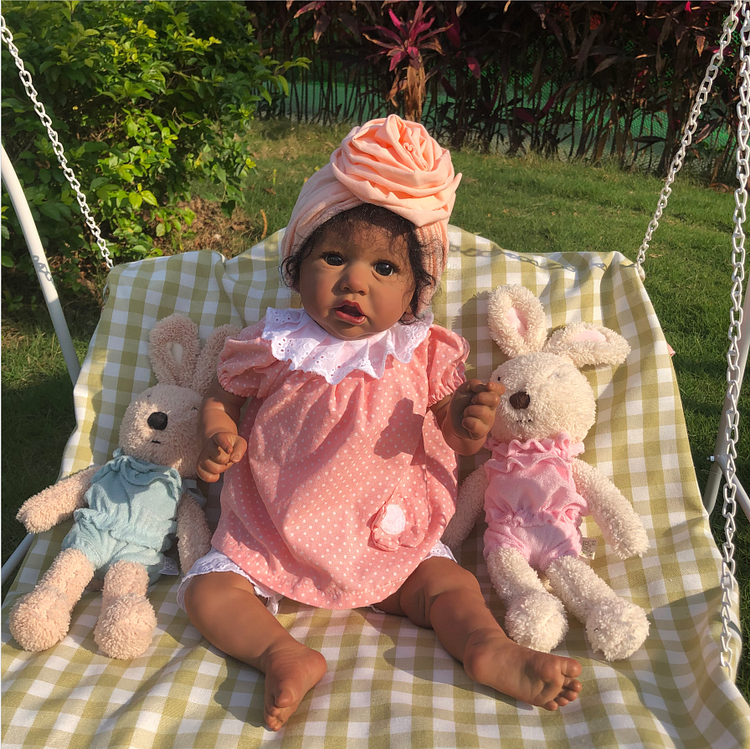  20 Inches African American Happy Children's Day Realistic Cute Baby Doll named Mila - Reborndollsshop.com-Reborndollsshop®