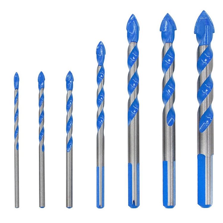 7pcs/set Triangle Drill Bits Concrete Tile Wall Hole Saw Drilling Tools