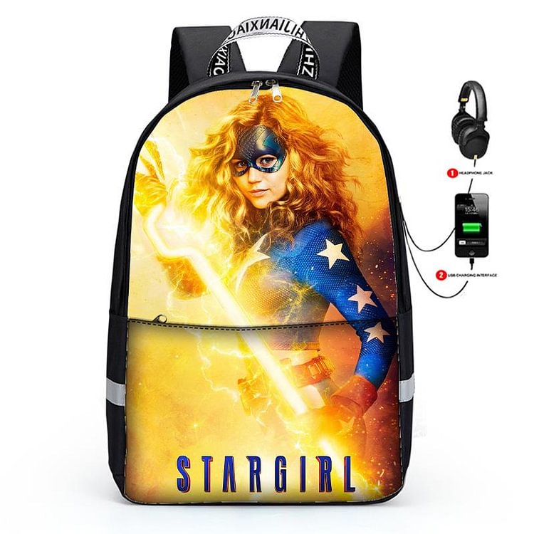 Mayoulove Cool Stargirl 3D Print Backpack for Kids School Bookbag Lunch Bag Pencil Bag 3 Piece Set-Mayoulove
