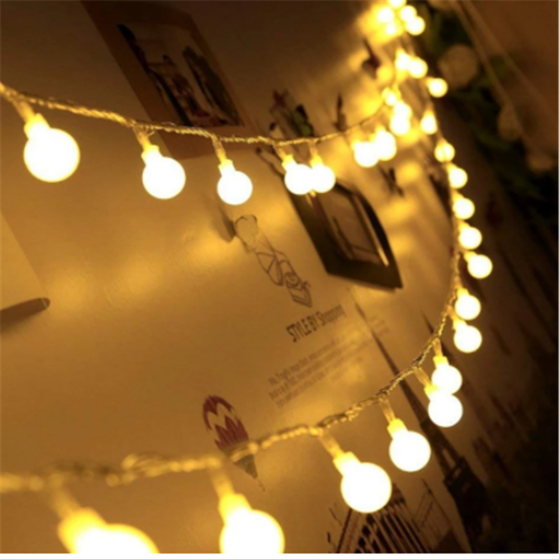 Fairy Garland Lamp LED Ball String Lights 3M 6M 10M for Christmas Tree Wedding Home Indoor Decoration Battery Powered、、sdecorshop