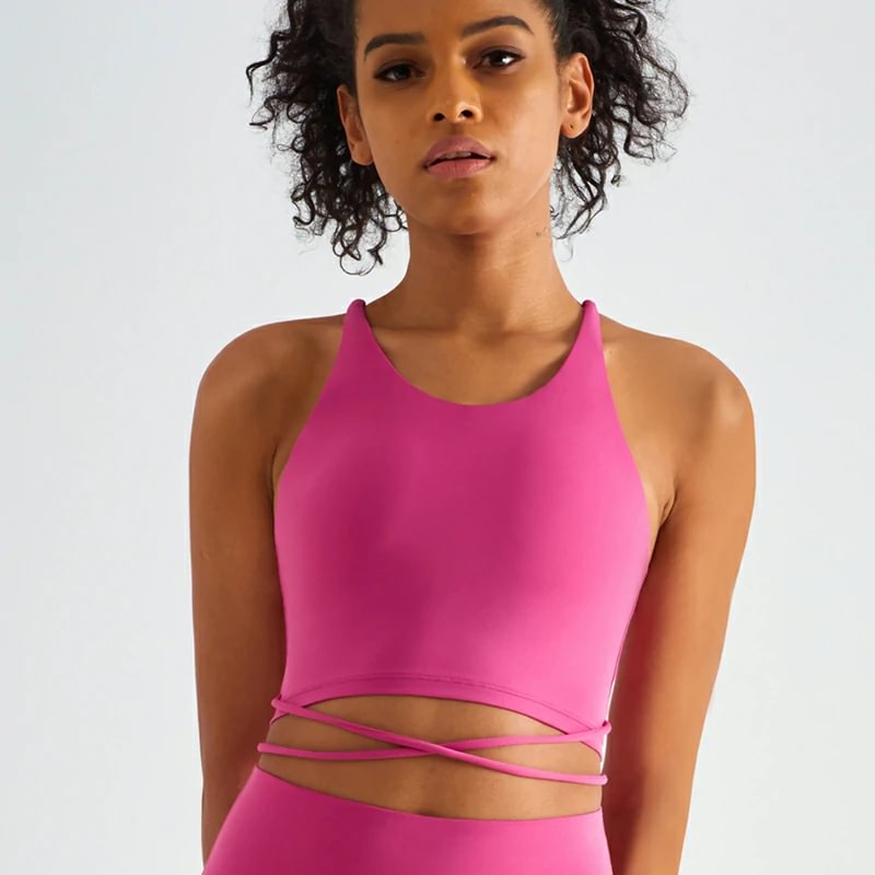 Pink Lychee cute strappy sports bras at Hergymclothing sportswear online shop