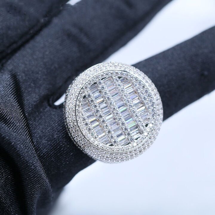 Hip Hop Jewelry Big Ring Bling CZ Mens Large Rings-VESSFUL