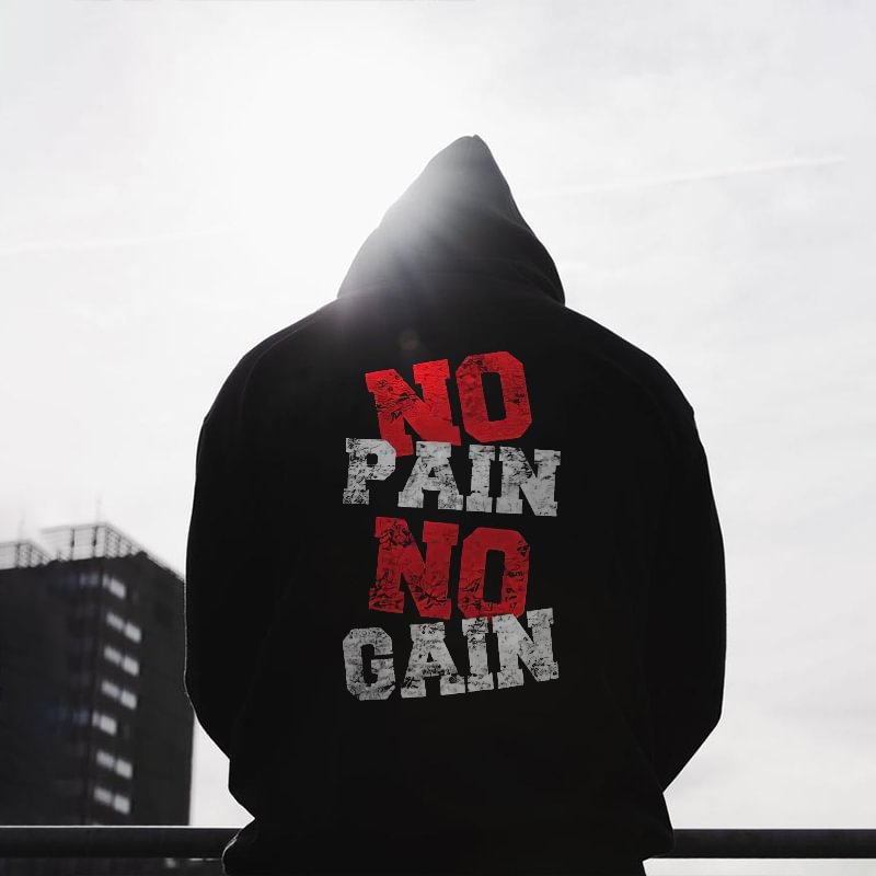 Cloeinc No pain no gain Printed Men's Hoodie - Cloeinc