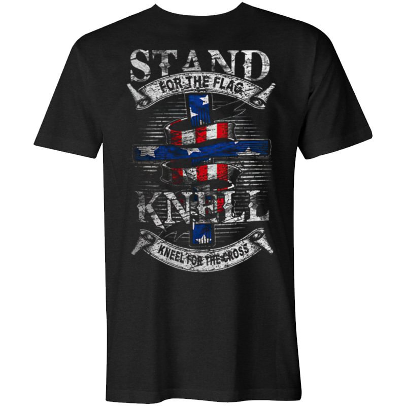 Stand For The Flag Faithful Cross Printed Men's T-shirt - Krazyskull