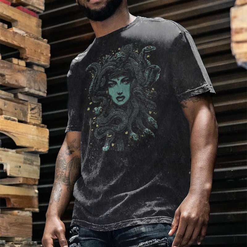 UPRANDY Classic Medusa Printed Men's Short-Sleeve T-shirt -  UPRANDY