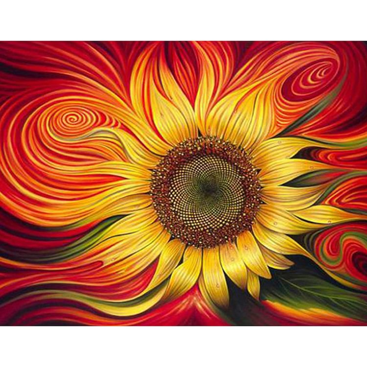 Enthusiastic Sunflower - Square Drill Diamond Painting - 50*40CM
