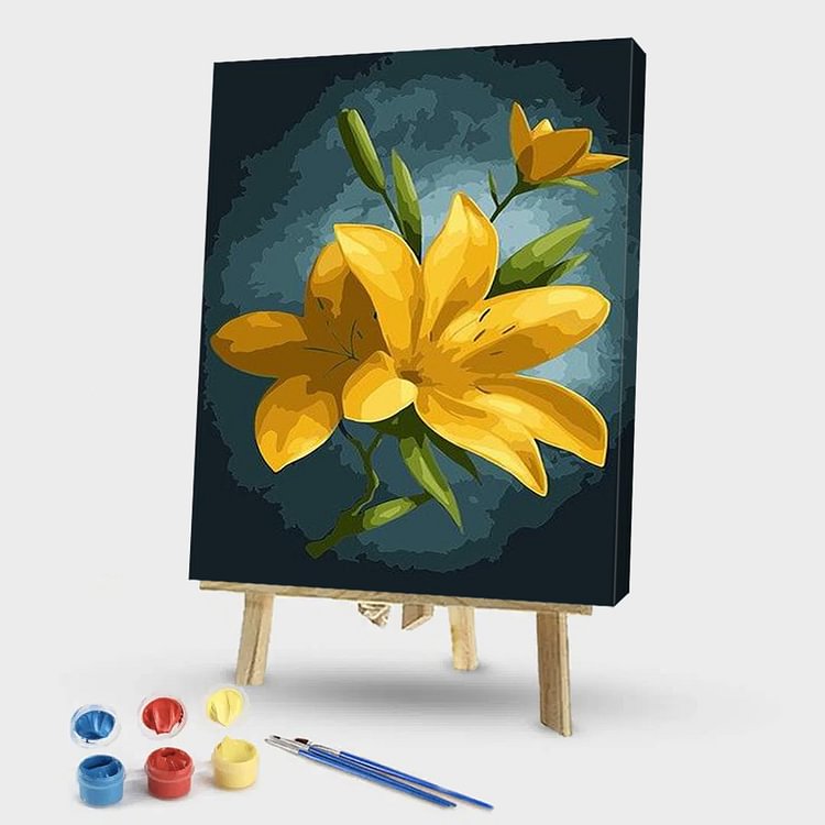 40*50CM - Paint By Numbers - Yellow Lily