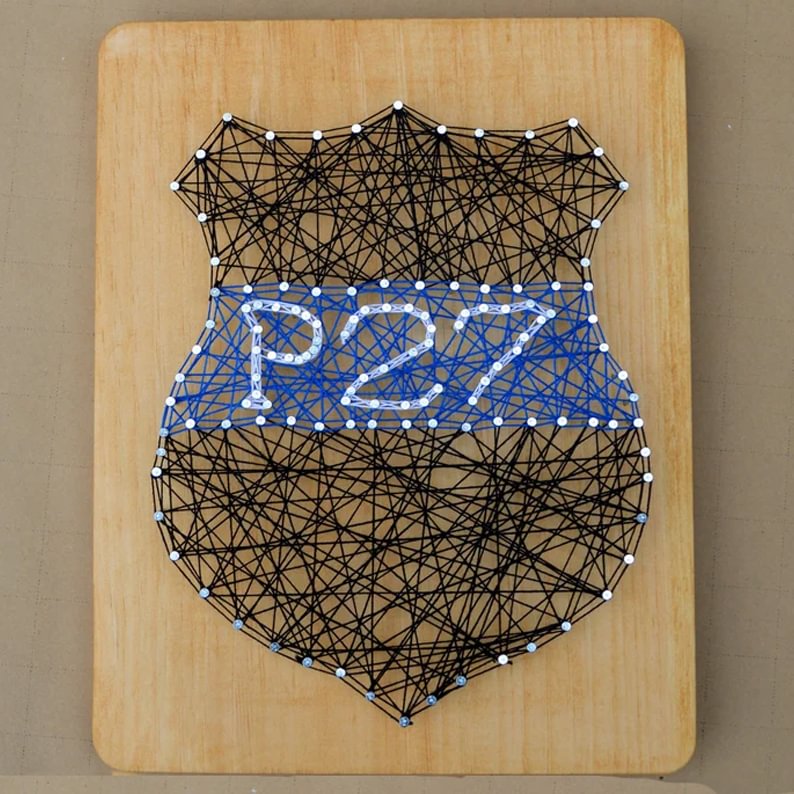 String Art - Police Badge 5" x 5"-Ainnpuzzle