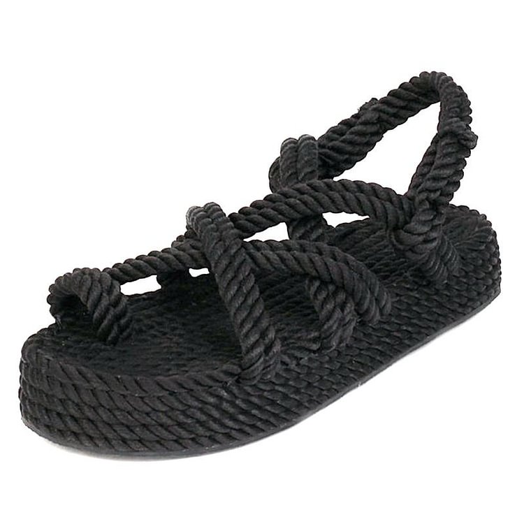 Braided Rope Flat Sandals
