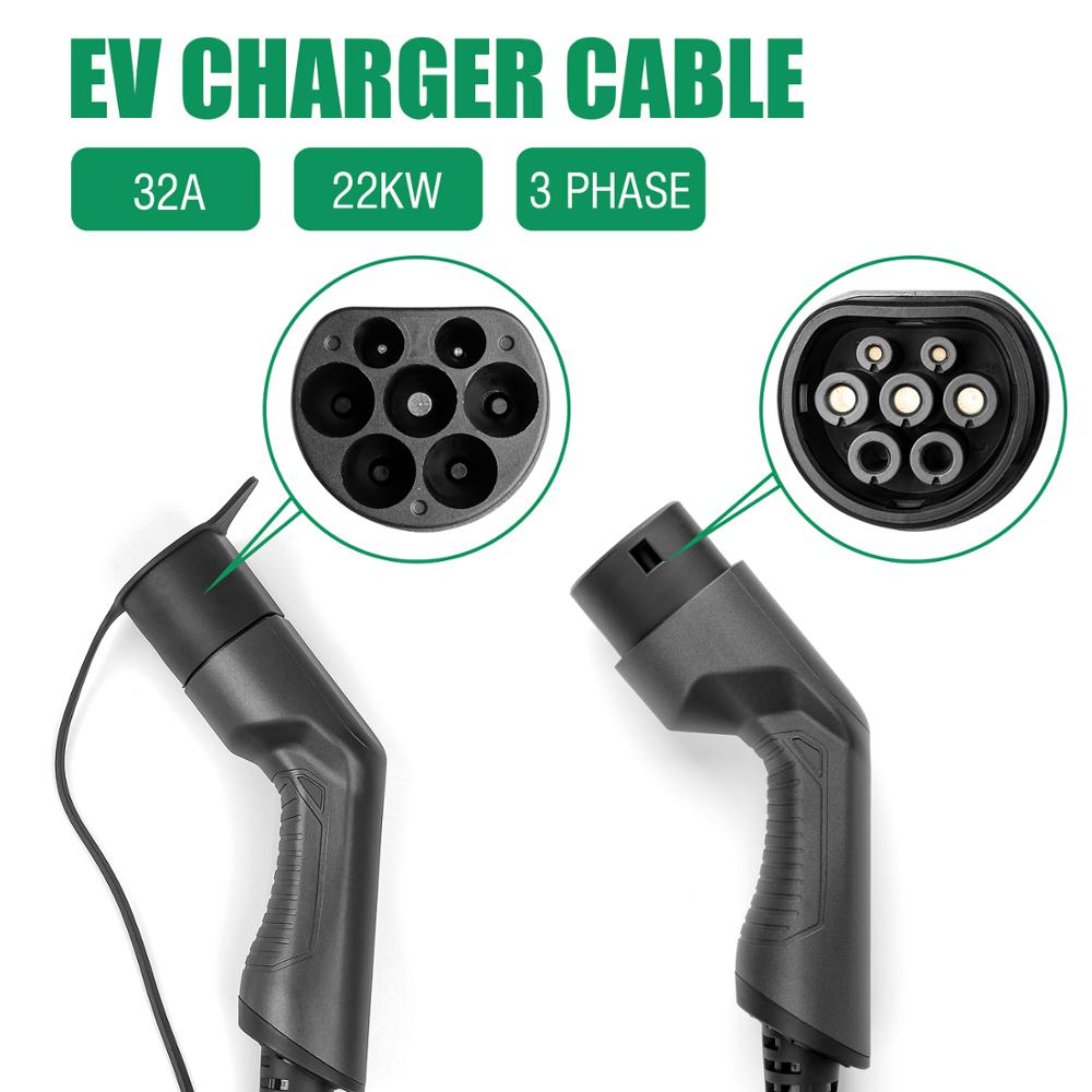 EV Charging Cable 32A 3 Phase 23KW Electric Vehicle Cord IEC 62196 IP66