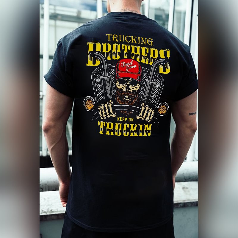 UPRANDY Trucking Brothers Keep On Truckin Printed Men's T-shirt -  UPRANDY