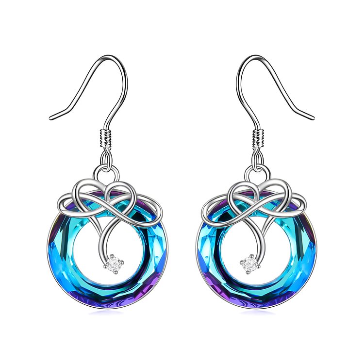 S925 I Love You until Infinity Runs Out Crystal Infinity Earrings