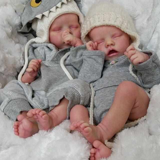 17inch Truly Look Real Sleeping Reborn Twins Baby Girl Dolls Calista and Adonie Gift 2022 -Creativegiftss® - [product_tag]