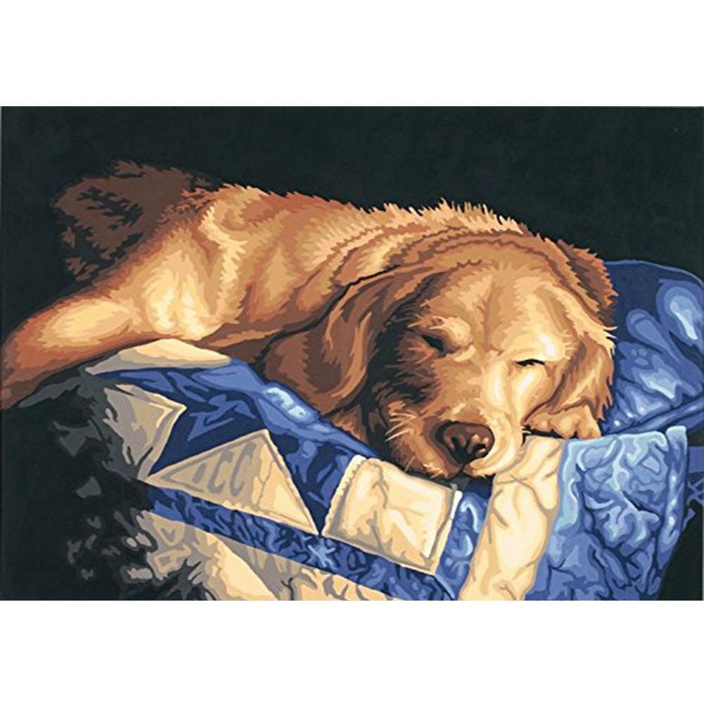 Full Round Diamond Painting Sleeping Dog (40*30cm)