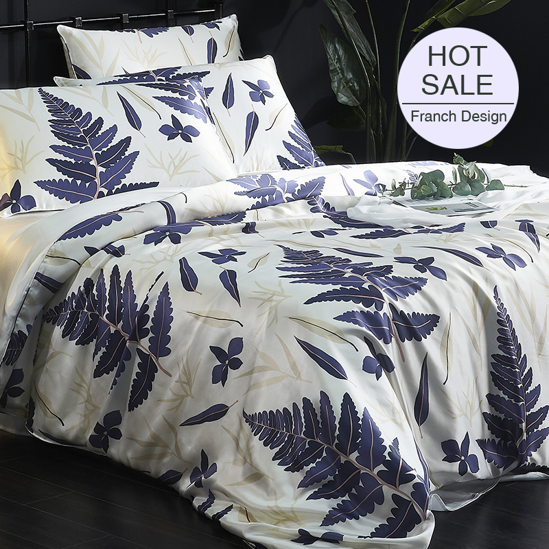Petals Printed Silk Duvet Cover Set Bedding Set| 4pcs-RealSilkLife
