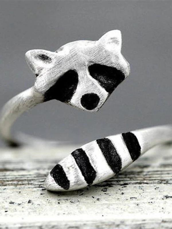 Raccoon Adjustable Ring Animal Ring Raccoon Jewelry Cute Raccoon Gift Nature Ring-Mayoulove