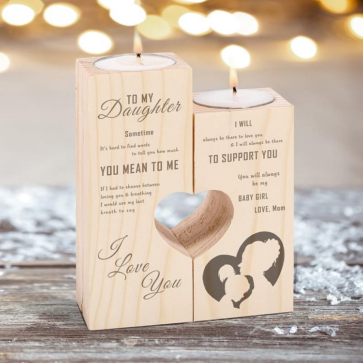 To My Daughter-I Love You-Candle Holder Candlestick