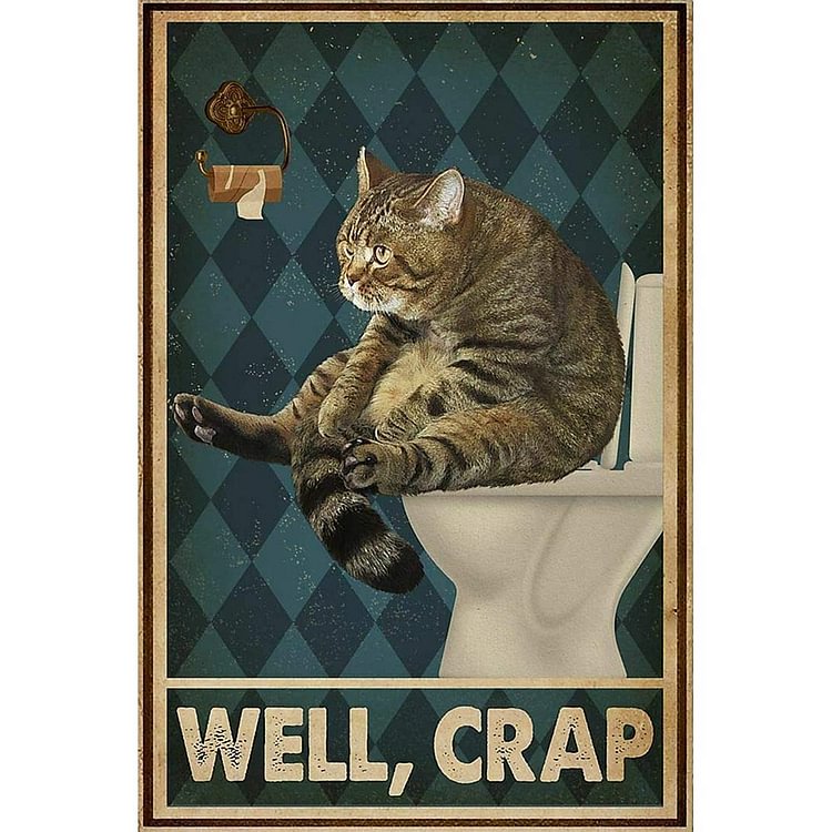 Bathroom Cat - Vintage Tin Signs